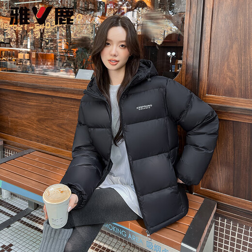 Yalu three-proof no-wash short down jacket for women 2025 winter new hooded thermal storage warm bread coat OCC