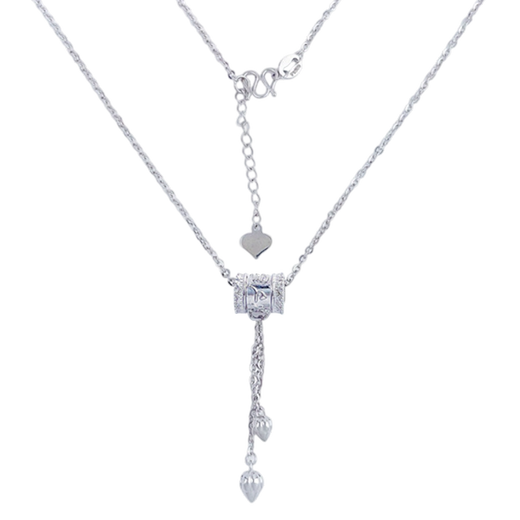 Lao Fengxiang platinum six-character mantra tube bead necklace platinum set chain platinum jewelry white gold about 7g