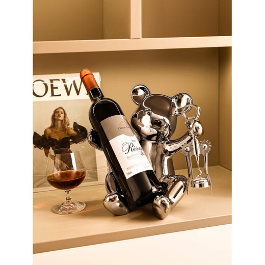 Tanbeiman red wine display rack violent bear red wine rack ornaments niche light luxury home living room TV cabinet wine cabinet soft decoration violent bear ornaments