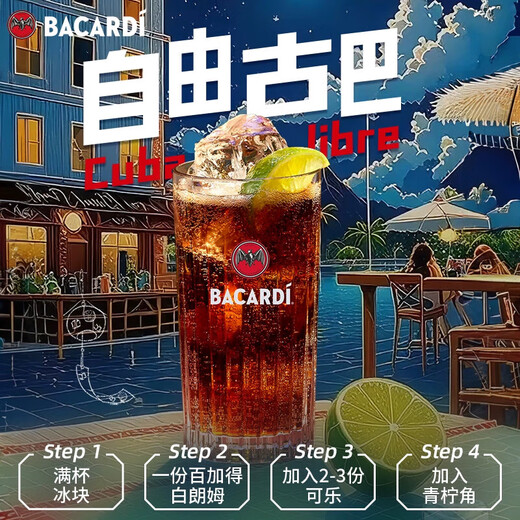 Ron blanco Bacardí, vino extranjero, mojito, vino base mezclador, 500ml, bartenders imprescindibles, botella luminosa edición limitada