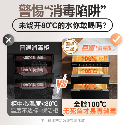 Canbo 150L large volume sterilization cabinet embedded three-layer 304 stainless steel household large-capacity bottle two-star hot air sterilization cupboard national subsidy XDZ150-ER770