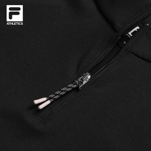 FILA official women's knitted long-sleeved shirt 2025 winter fitness sports plus velvet half-zip long T