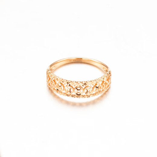 KZD Old Phoenix 999 European Shifuluo pure Russian Au585 purple gold ring women's pure 14K rose gold color gold copper coin live mouth adjustable