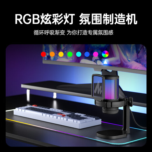 Maono computer microphone game live recording box microphone noise reduction usb mobile phone notebook radio microphone online class karaoke DM20 wired condenser microphone DM20 pink (cantilever model)