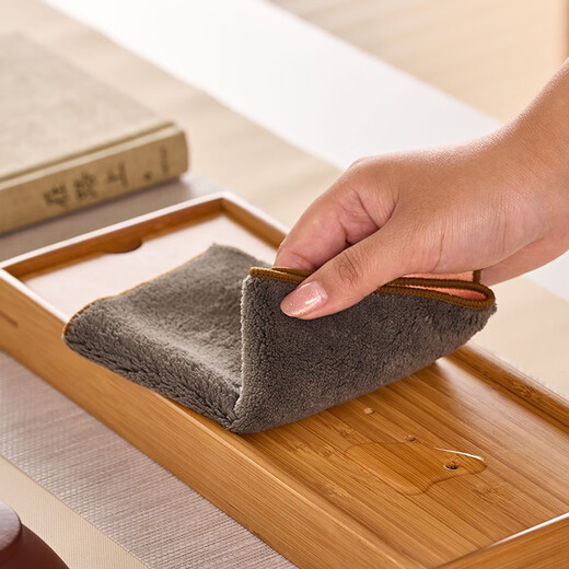 Gold inlaid jade tea towel, thick absorbent tea cloth, kung fu tea set accessories, tea table doily, lucky craftsman tea towel