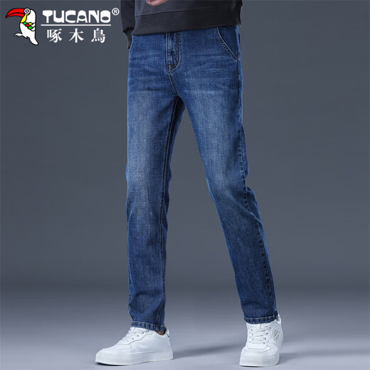 Woodpecker (TUCANO) jeans men's pants autumn and winter men's loose straight business casual pants men's trendy men's pants blue 33