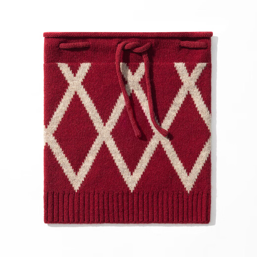Da Vinci password pure wool knitted hat scarf dual-purpose autumn and winter 2025 new fashion scarf for women warmth to give girlfriend gift dark red 27cm*25cm