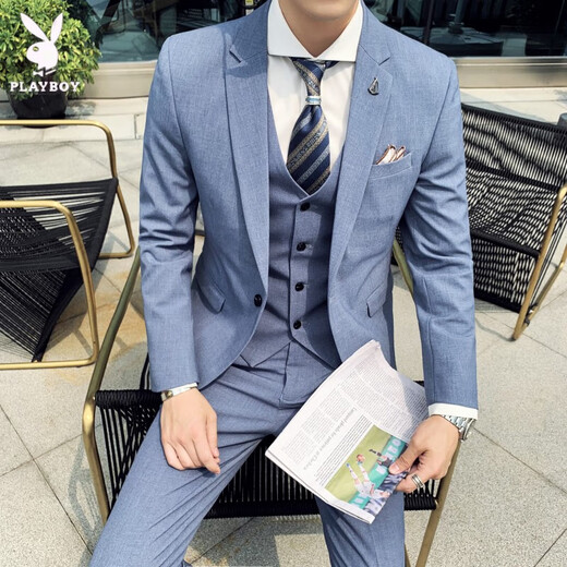 Playboy (PLAYBOY) suit suit men's jacket British slim fit Korean style groom wedding dress formal casual suit 2019 brown single suit 2XL recommended to wear 136-155Jin Jin equals 0.5 kg