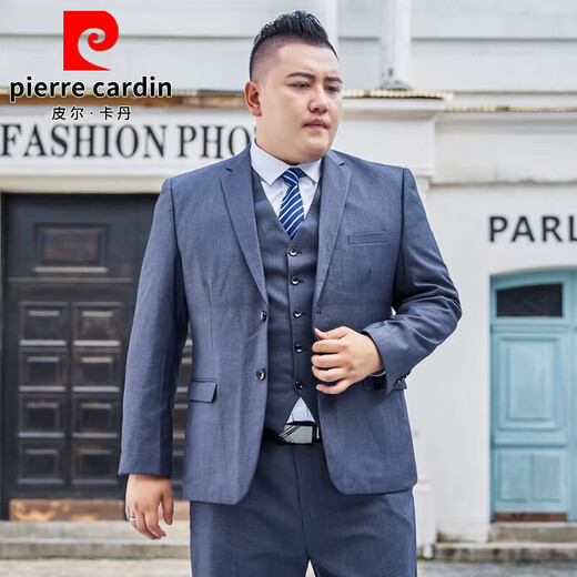 Pierre Cardin (pierre cardin) large size suit men's suit plus fat plus fat man business formal suit jacket wedding black loose spring and autumn large size black single top 3XL 190 weight 170-185Jin Jin is equal to 0.5 kg