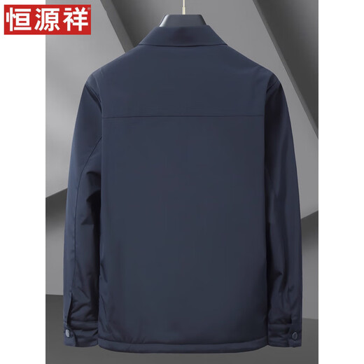 Hengyuanxiang папа зимнее пальто с лацканами двуххлопковое пальто мужское хлопковое пальто большого размера свободное 2025 новое деловое повседневное хлопковое пальто черного цвета 2XL