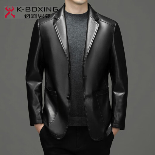 KBXNG Jinba genuine leather jacket for young and middle-aged men spring and autumn fashionable casual suit collar sheepskin men brown 72325 spring and autumn regular brown 72325 spring M 170100-120Jin Jin is equal to 0.5 kg