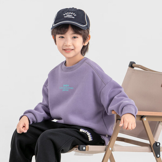 Duojia boys' velvet sweatshirt winter children's clothing long-sleeved casual sports warm bottoming children's simple printed versatile top