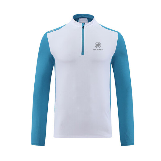 Mammoth Mammoth Elephant Summer Quick-Drying Clothing Lightweight Sports Long-Sleeved T-shirt Outdoor Half-Open Collar Cycling Suit for Men Haze Blue and White Fluorescent Orange and Black M 100120Jin Jin is equal to 0.5 kg