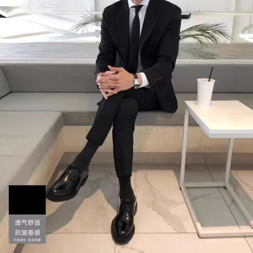 Men's four-piece suit suit, professional business small suit, formal jacket, men's slim fit groom's companion wedding dress, suit 4XL