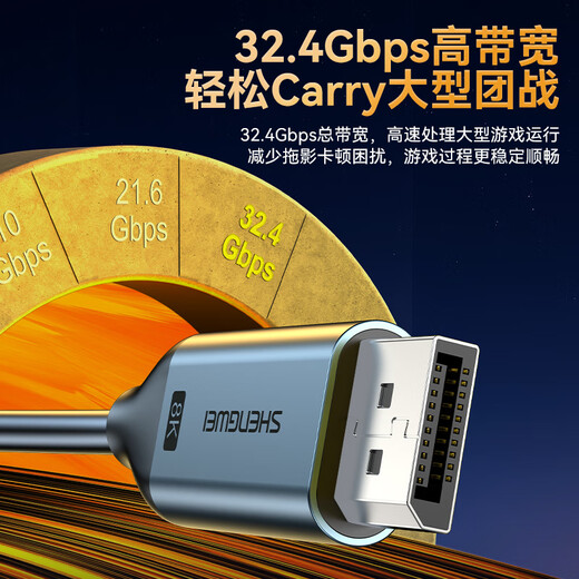 Shengwei Type-C to DP1.4 line Thunderbolt 4/5 converter USB-C adapter 8K60/4K screen projection Apple 16 laptop mobile phone connected to monitor 1 meter ACD0010J