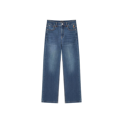 Teenie Weenie [Same Model for Zhao Lusi] Bear Women's Jeans 2025 Autumn New Stretch Smoke Pants Medium Blue M
