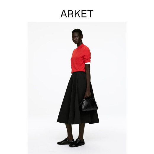 
ARKET Women's Clothing Cotton Zipper Umbrella Skirt Skirt Black Fall New Style 1293868001 Black M 165/72A 38