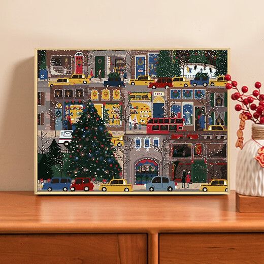 
MPPMCKgan Winter Light Christmas Digital Oil Painting Drawing Diy Filling Hand-painted Gift High Value Decorative Painting qx15844 30x40cm Thick solid wood inner frame Highlight pigment + professional oil painting Canvas + multiple paintings Paintbrush + wall hanging accessories