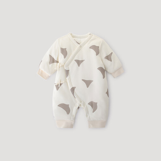 Bali Piggy Newborn Baby Padded Jumpsuit Winter Thickened Warm Cotton Jacket Newborn Clothes Autumn and Winter Baby Cotton Clothes Milk White Autumn Pigeon 66cm