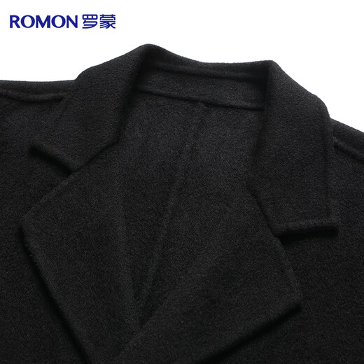 Romon 100% pure wool extended double-sided woolen coat men's autumn and winter woolen over-the-knee windbreaker jacket