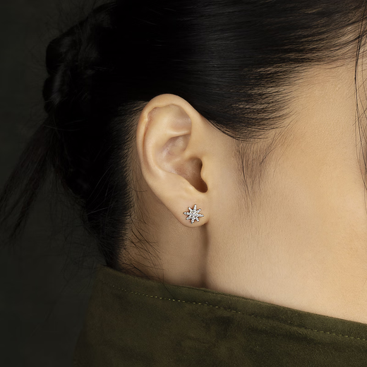 APM Monaco mini six-pointed star earrings silver white simple fashion earrings earrings gift for girlfriend