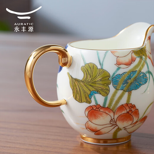 Yongfengyuan (auratic) Xingfu Heming Ceramic Wine Set 14-head White Wine Glass Wine Jug Wine Distributor Madam Porcelain 14-head Wine Set