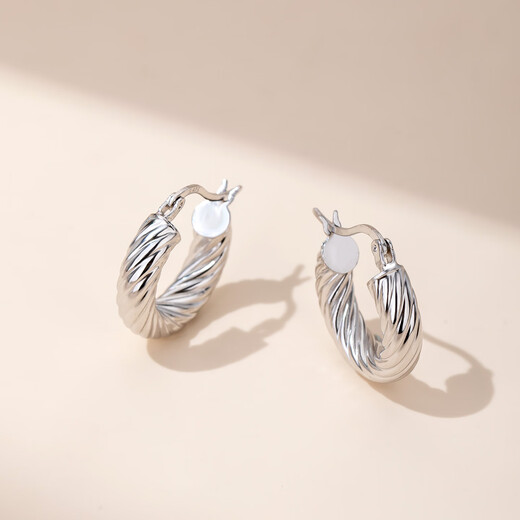 Yalundi sterling silver earrings women's earrings large plain hoop earrings 2025 new high-end light luxury earrings