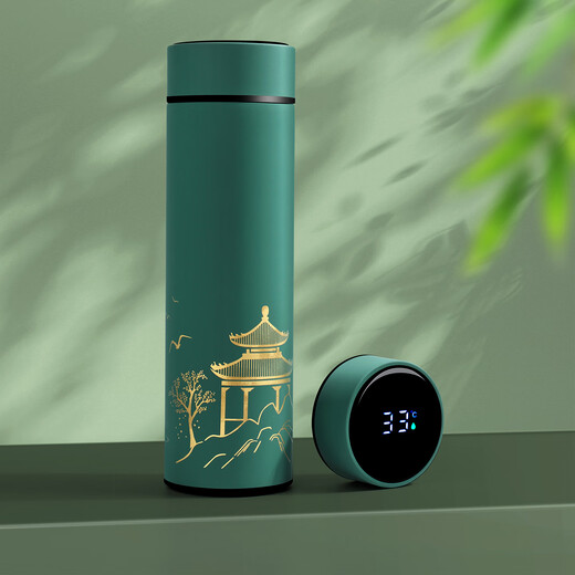 Guisheng Company Gifts Business Insulated Cup Set Customized Laptop Power Bank Gift Box Unit Annual Meeting Team Building Souvenirs for Customers Practical Corporate Anniversary Souvenirs and Prizes Qingshan Green 316 Liner Insulated Cup 7-piece Set