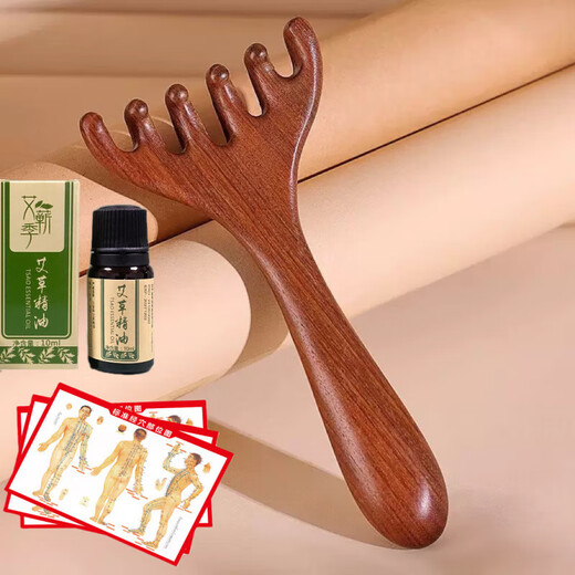 Thickened six-claw dual-purpose deer antler massage comb for eye, head and scalp massage, meridian comb, hair therapy, scraping and dredging artifact. Deer antler massage comb.