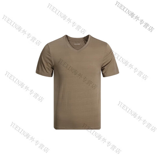 SCHISSER Deutsche Shuya Herrensammlung TJ523m Modal Shumei Cotton Herren Top T-Shirt V-Ausschnitt Streifenweste-Hellgrau (13559 m)