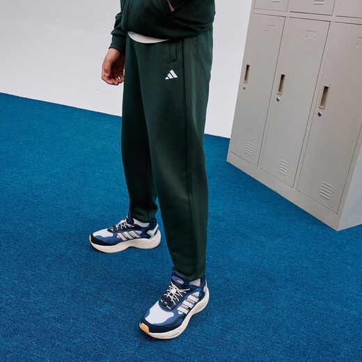 Adidas men's and women's casual and comfortable long-sleeved suit for children's autumn new Adidas official light sports dark green/white 176