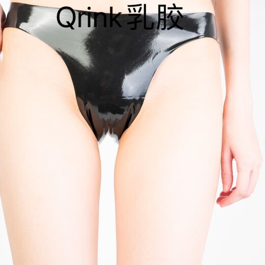 Bingxuan one-time molding, seamless latex underwear, thong, tights, popular safety pants, black L