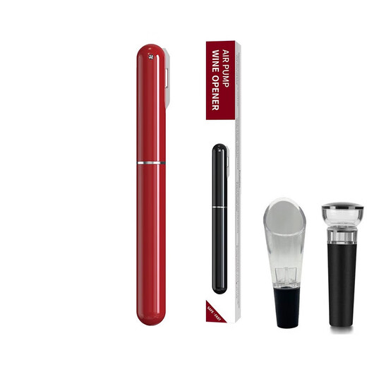 Pen-shaped air pressure manual wine bottle opener, household outdoor needle-type wine bottle opener, convenient stainless steel bottle opener, pen-shaped manual air pressure bottle opener (random color)