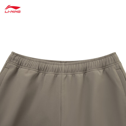 Li Ning Wade Series | Warm and waterproof sports trousers with velvet for men, 25 new style, versatile and loose sports pants, palm wood brown-3 L