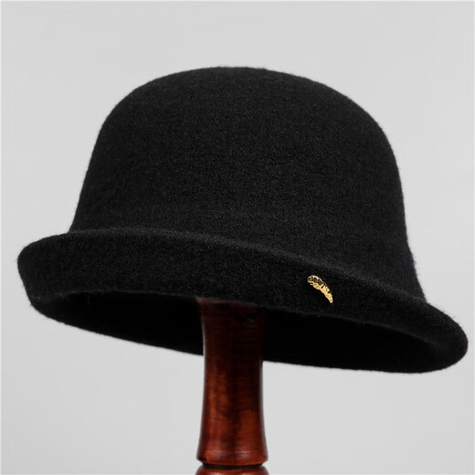 Fangchi Hat Women's Autumn and Winter Mother's Versatile Solid Color Curly Face Showing Small Fisherman Hat Fashionable Warm Woolen Basin Hat Mocha Color M(56-58cm)