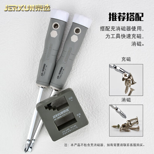 JERXUN dual-purpose cross-blade screwdriver double-headed screwdriver plum blossom small screwdriver magnetic labor-saving screwdriver multi-functional set