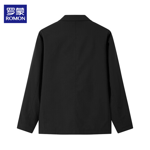 ROMON suit men's casual formal wear young and middle-aged newlywed groomsmen work professional business tops spring and autumn jacket black 3XL