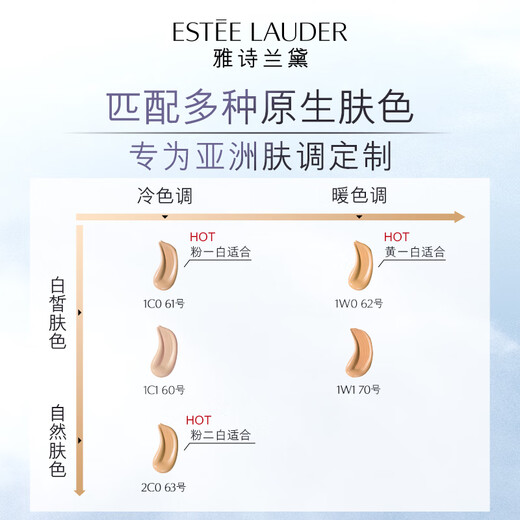 Estee Lauder Qin Water Foundation 61# Cold Ivory White (1C0) 30ml dry skin long-lasting concealer cosmetic gift box Christmas gift