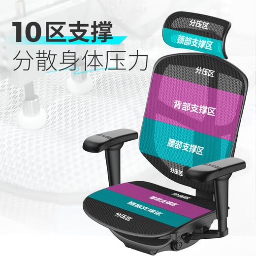 Ergonor Jin Zhuo Xiongying ergonomic chair, cost-effective computer chair, home office chair, gaming e-sports chair, Jin Zhuo Xiongying, silver white net + lying Shubao, not easy to get tired after sitting for a long time