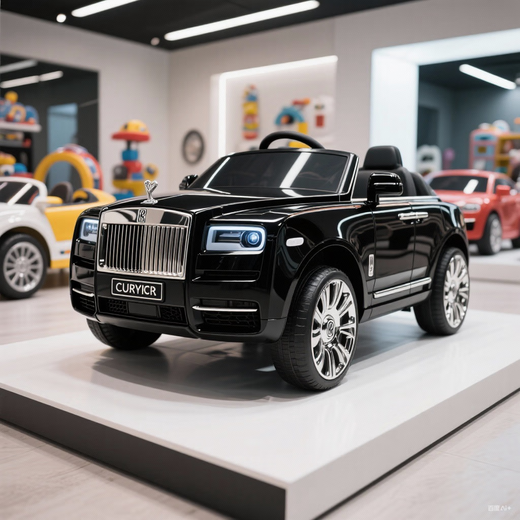 驰呗星劳斯莱斯库里南儿童电动汽车男女宝宝遥控玩具车可坐人四轮越野车 烤漆黑 遥控 摇摆  软座 蓝牙