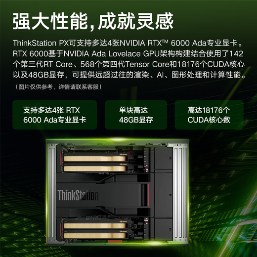 Lenovo [Graphics Workstation][PX]DeepSeek Local Deployment Simulation Training Host Gold Medal 6530/128G/2T+8T/A4000/1850W