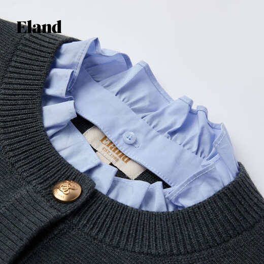 ELAND sheep wool sweater women's cardigan single-breasted jacket 2025 winter new style Gray (15) Gray S /160