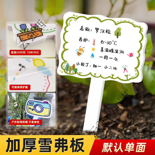 Kindergarten plant label insert card plant care card DIY plant care card card school plant corner logo 05 blank card 9MMPVC covered with crystal film 10x16cm