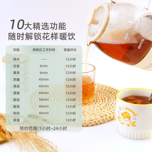 Health kettle, kettle, hot water kettle, constant temperature kettle, health kettle, teapot, teapot, teapot, all-in-one machine, fully automatic glass insulation, small household, milky white + 304 stainless steel filter, 1L all-in-one health kettle