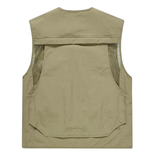 Misawa Akira pocket vest men's work clothes loose fishing photography director media work clothes vest with printed logo black 8899 S