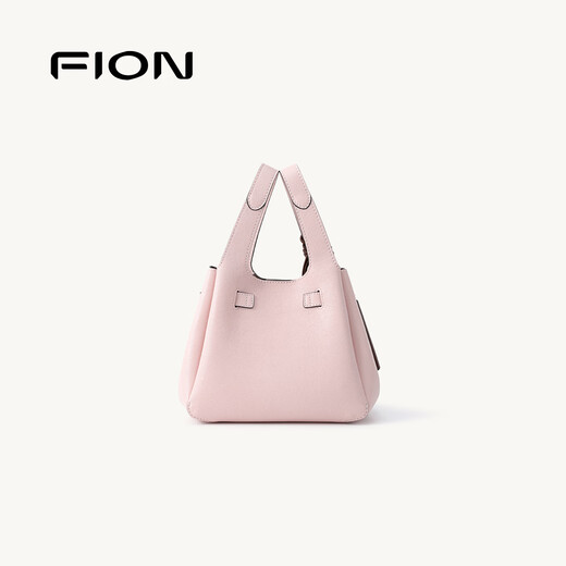 FION 2025 New Bag Genuine Leather Bucket Women's Bag Premium Handbag Large Capacity Shoulder Bag Pink/Brown
