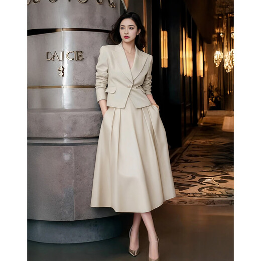 Mt Elite Wardrobe Autumn Quiet Luxury Commuting Suit Blazer A-Line Skirt Women's Two-piece Set