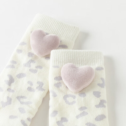 DAVE&BELLA Children's Mid-Tube Socks Autumn and Winter Girls' Medium and Big Baby Elastic Three-dimensional Socks Two Pairs