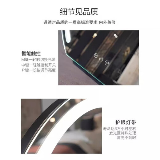 Mortina German bedroom lighted makeup mirror LED fill light rechargeable lamp desktop rotatable makeup table mirror imported from Germany 50cm champagne gold rechargeable