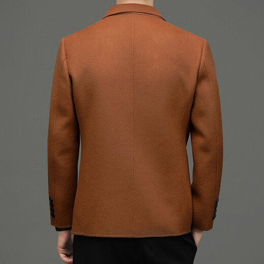 EMZ Ordos Wool Suit Autumn and Winter New Men's Korean Slim All-match Suit Casual Wool Trendy Jacket Orange XL 180